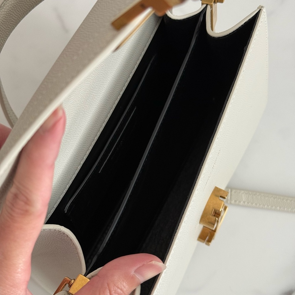 Saint Laurent YSL Mini Cassandra Top Handle Bag White - Picture 5 of 9